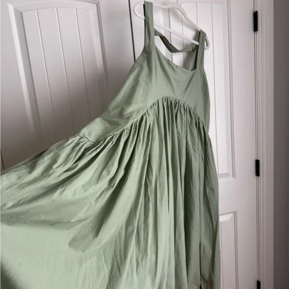 Green Sleeveless Assymetrical Dress sz 16 - Picture 5 of 8